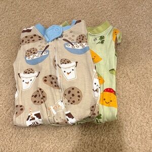 The Honest Company Kids Pajama Sleep Bag Set - Beige, Light Blue, Green, Yellow